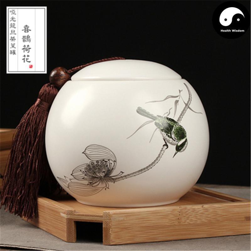 White Ceramic Loose Leaf Tea Storage 茶叶罐-Health Wisdom™