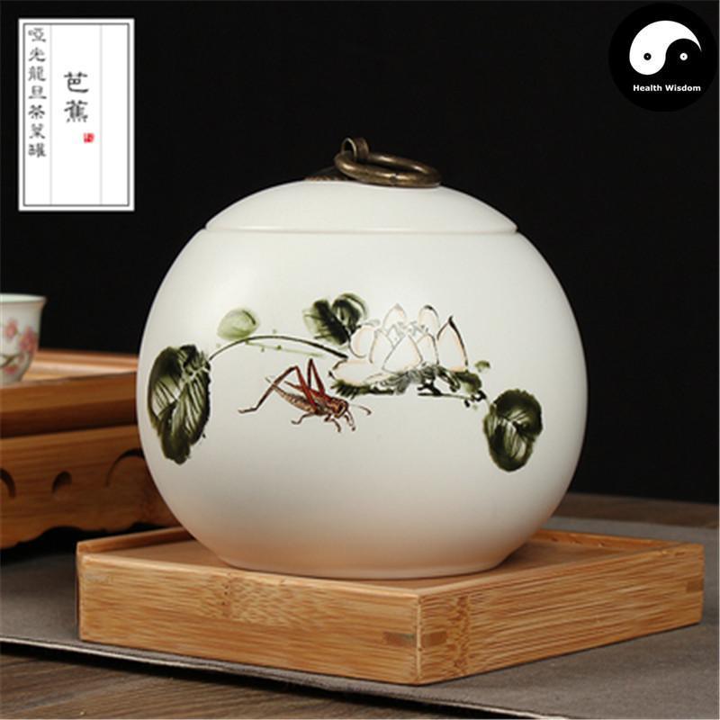 White Ceramic Loose Leaf Tea Storage 茶叶罐-Health Wisdom™