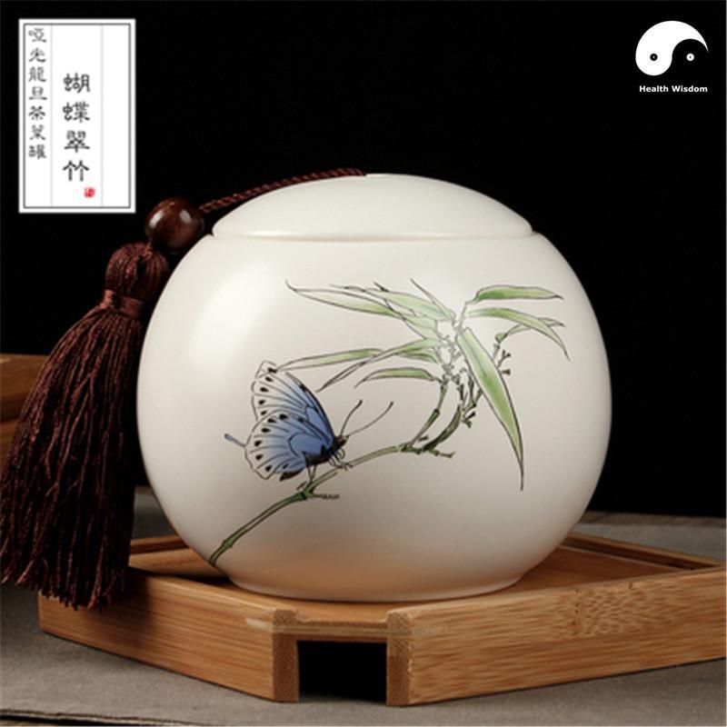 White Ceramic Loose Leaf Tea Storage 茶叶罐-Health Wisdom™