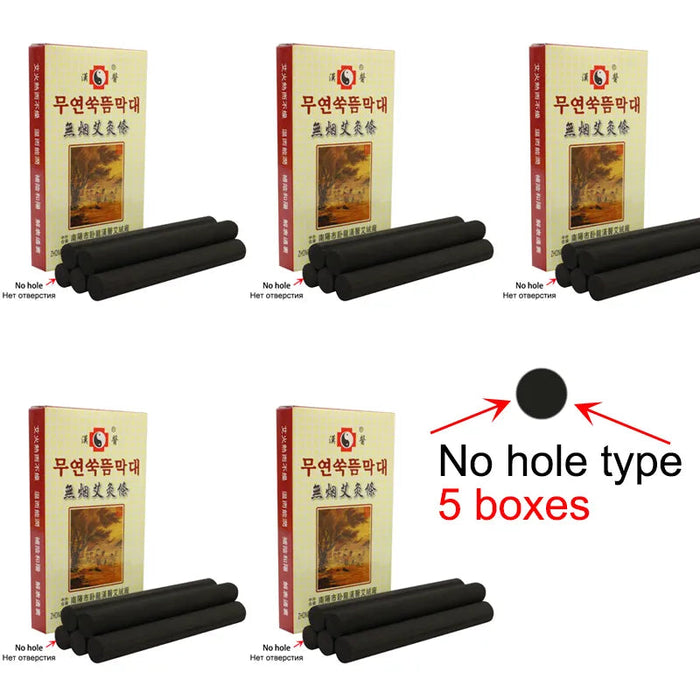 Wholesale 5 Boxes Smokeless Moxa Sticks Moxibustion Roll Chinese Herbal Moxa Therapy Acupuncture Massage Warm Uterus Health