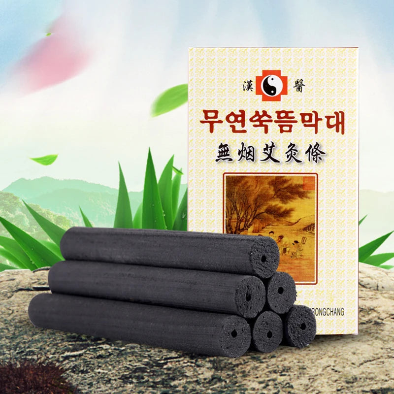 Wholesale 5 Boxes Smokeless Moxa Sticks Moxibustion Roll Chinese Medicines Moxa Therapy Acupuncture Massage Warm Uterus Health-Health Wisdom™