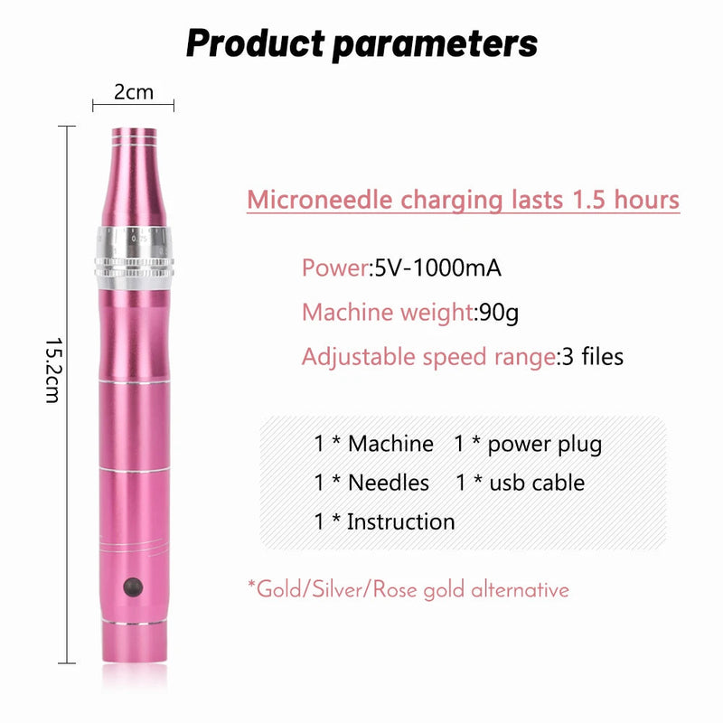 Wireless Derma Pen Micro Tiny Needles Stimulate Skin Tightening Reduce Skin Wrinkles Scar Stretch Marks Removal Beauty Device-Health Wisdom™
