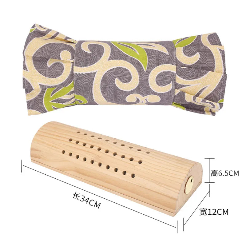 Wooden Cervical Pillow Moxibustion Burner Moxa Therapy Relieve Neck Pain Treat Cervical Spondylosis Warm Waist Leg Massage-Health Wisdom™