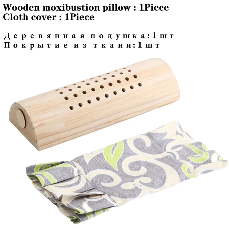 Wooden Cervical Pillow Moxibustion Burner Moxa Therapy Relieve Neck Pain Treat Cervical Spondylosis Warm Waist Leg Massage-Health Wisdom™