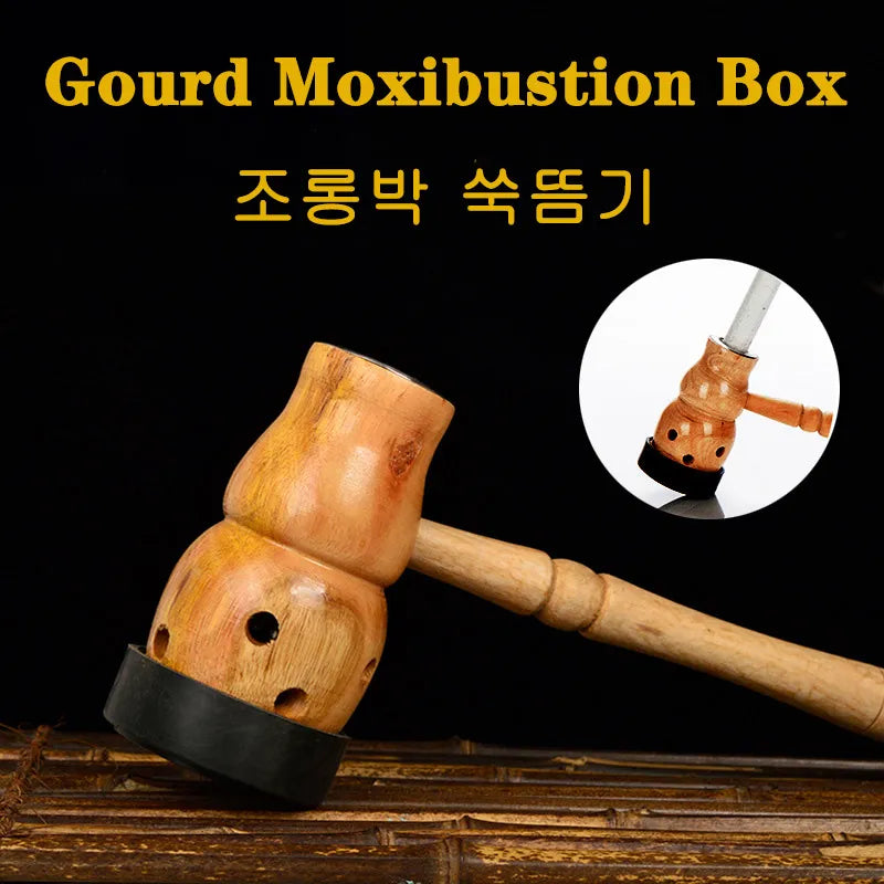 Wooden Gourd Moxibustion Box Durable Utility Effective Moxa StickChinese Traditional Massage Health Care-Health Wisdom™