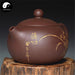 Yixing Zisha Teapot 280ml,Purple Clay, Xi Shi Gold Inlay