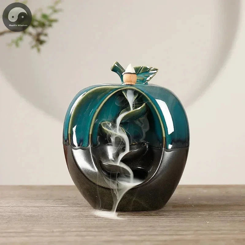 Zen Apple Pear Creative Incense Burner, Apple Statue Waterfall Aromatherapy Furnace Censer Incense Holder Home Decor -No Incense-Health Wisdom™