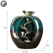 Zen Apple Pear Creative Incense Burner, Apple Statue Waterfall Aromatherapy Furnace Censer Incense Holder Home Decor -No Incense-Health Wisdom™