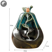 Zen Apple Pear Creative Incense Burner, Apple Statue Waterfall Aromatherapy Furnace Censer Incense Holder Home Decor -No Incense-Health Wisdom™