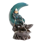 Zen Decorative Moon & Lotus Waterfall Backflow Incense Burner Incense Sticker Holder Home Decor Creative Home Aromatherapy Gift-Health Wisdom™