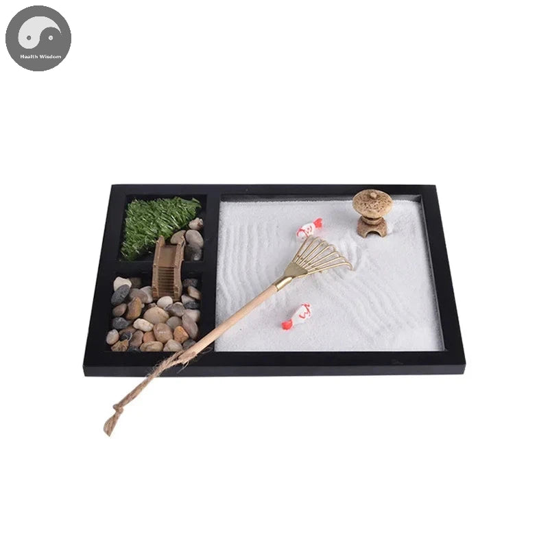 Zen Garden Sand Meditation Peaceful Relax Decoration Set Spiritual Buddha Incense Burner Feng Shui Yoga Decor-Health Wisdom™