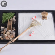 Zen Garden Sand Meditation Peaceful Relax Decoration Set Spiritual Buddha Incense Burner Feng Shui Yoga Decor-Health Wisdom™