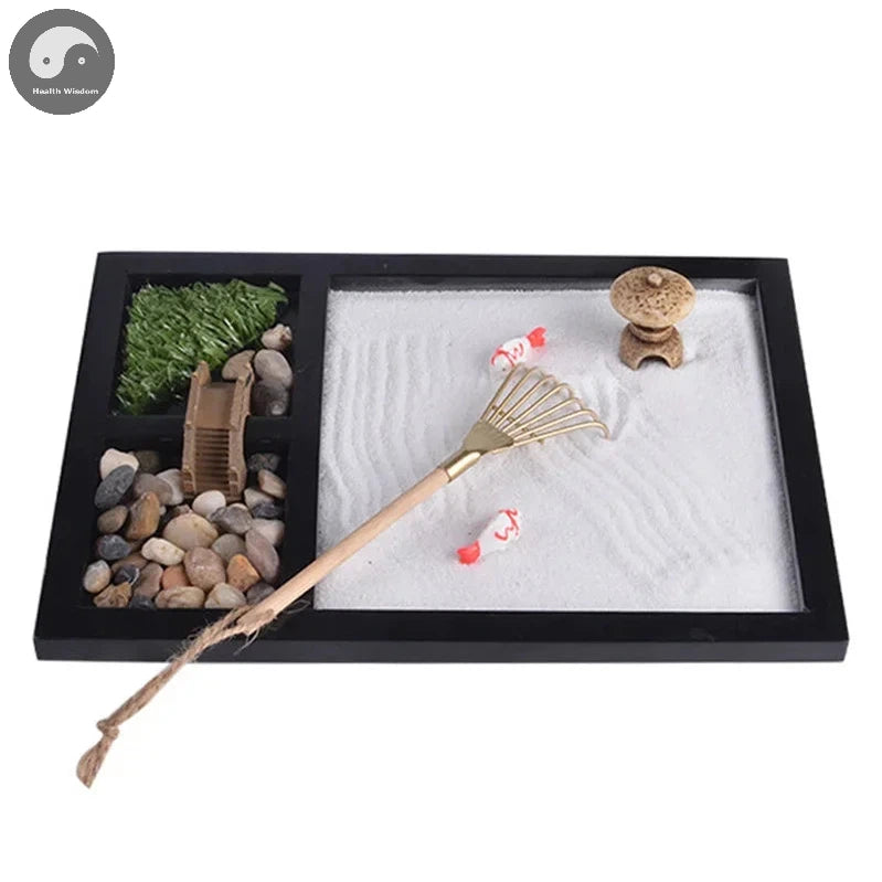 Zen Garden Sand Meditation Peaceful Relax Decoration Set Spiritual Buddha Incense Burner Feng Shui Yoga Decor-Health Wisdom™