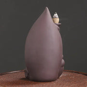 Zen Incense Burner The Little Monk Home Ornaments Purple Clay Waterfall Backflow Incense Burner Incense Stick Holder -No Incense-Health Wisdom™