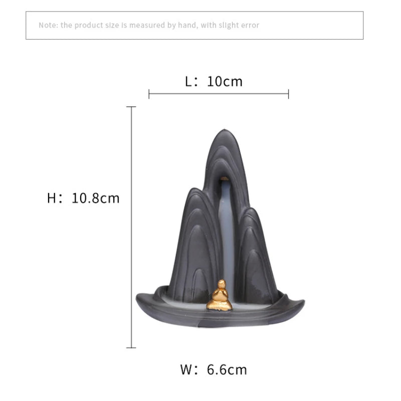 Zen Meditation Backflow Incense Burner Purple Clay Incense Holder for Home Decor Aromatherapy Relaxation Gifts (Without Incense）-Health Wisdom™