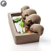 ZiSha Tea Pet Purple Clay Tea Pet Little Pigs Drink Water Chinese Crude Pottery Kung Fu Tea Set Home Decoration Tea Accessories-Health Wisdom™