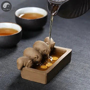 ZiSha Tea Pet Purple Clay Tea Pet Little Pigs Drink Water Chinese Crude Pottery Kung Fu Tea Set Home Decoration Tea Accessories-Health Wisdom™
