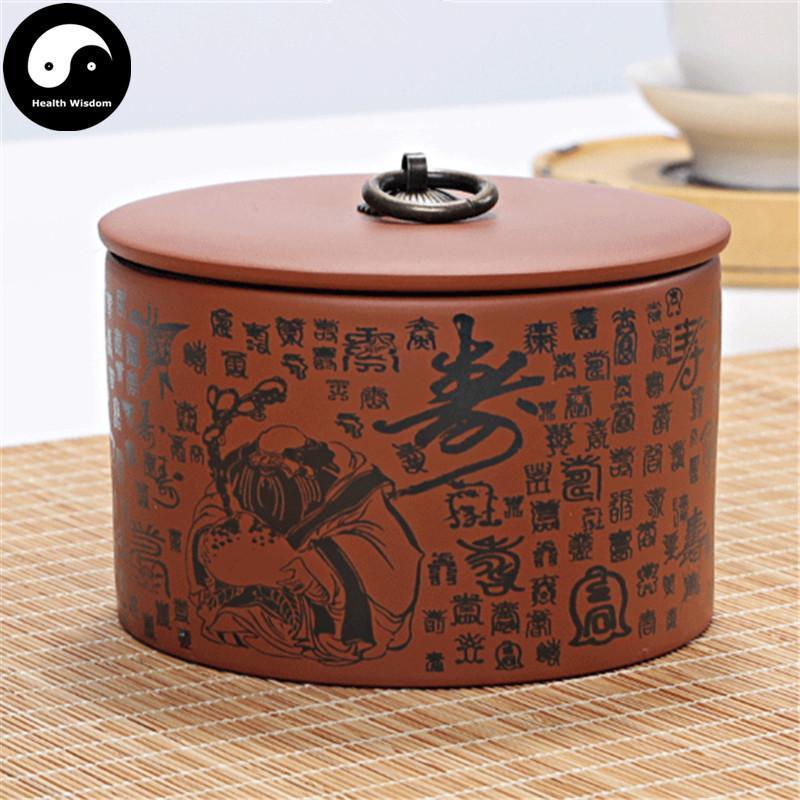 Zisha Loose Leaf Tea Storage 紫砂茶叶罐 Shou 寿-Health Wisdom™