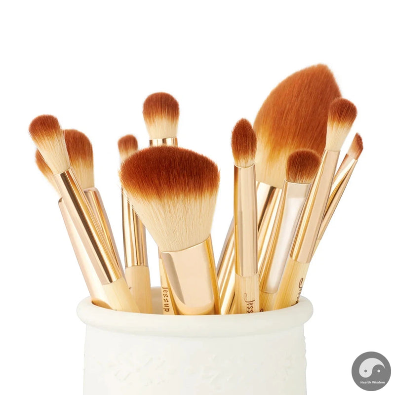 brushes 10pcs Bamboo Professional Makeup Brushes Brush set Beauty Make up Tool kit Foundation Powder Definer Shader Liner-Health Wisdom™
