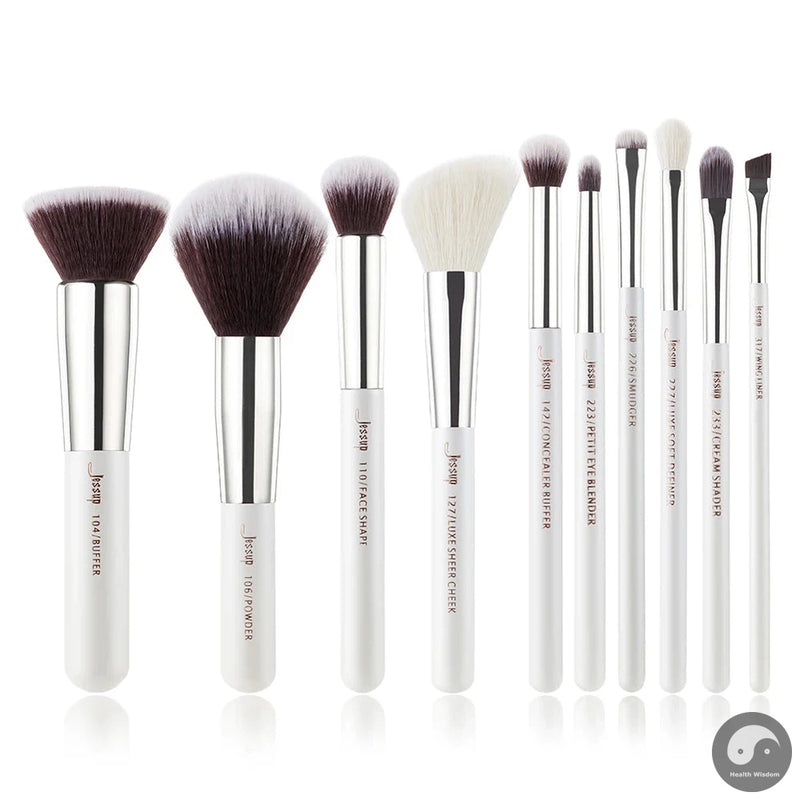 brushes 10pcs Make up Brush Natural-Synthetic Foundation Powder Contour Blush Eyeshadow Wing Liner Pearl Black-Health Wisdom™