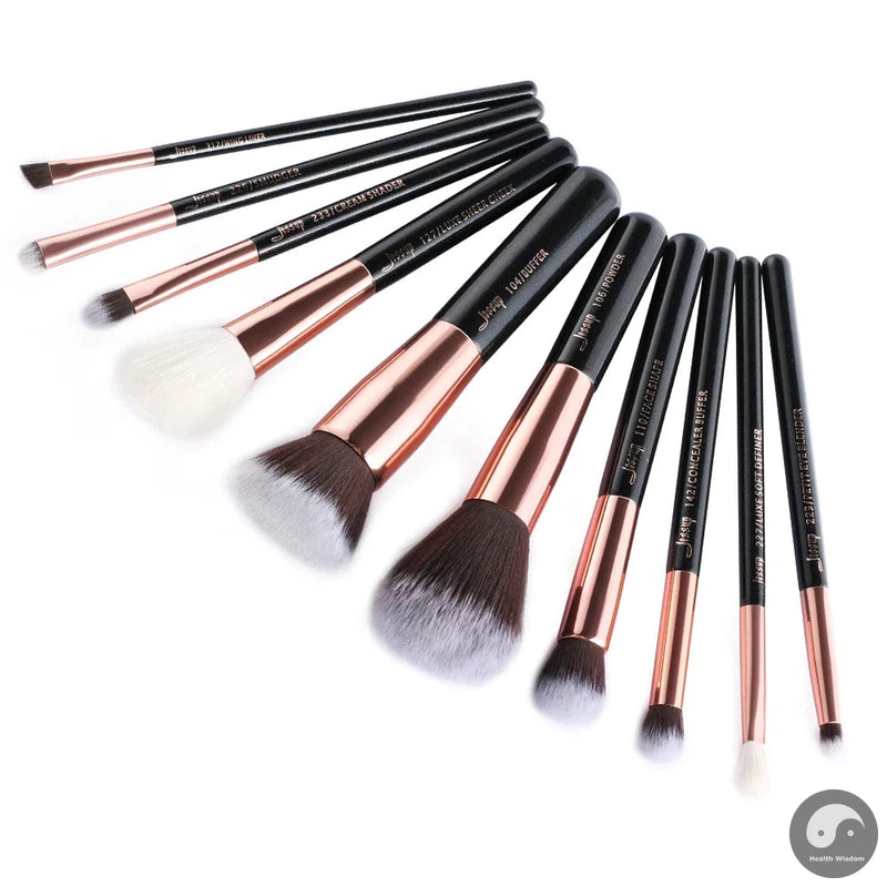 brushes 10pcs Make up Brush Natural-Synthetic Foundation Powder Contour Blush Eyeshadow Wing Liner Pearl Black-Health Wisdom™