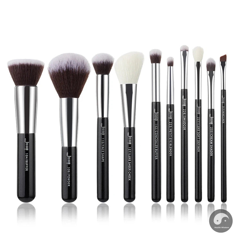 brushes 10pcs Make up Brush Natural-Synthetic Foundation Powder Contour Blush Eyeshadow Wing Liner Pearl Black-Health Wisdom™