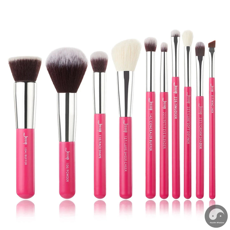 brushes 10pcs Make up Brush Natural-Synthetic Foundation Powder Contour Blush Eyeshadow Wing Liner Pearl Black-Health Wisdom™