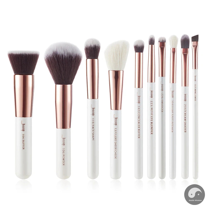 brushes 10pcs Make up Brush Natural-Synthetic Foundation Powder Contour Blush Eyeshadow Wing Liner Pearl Black-Health Wisdom™
