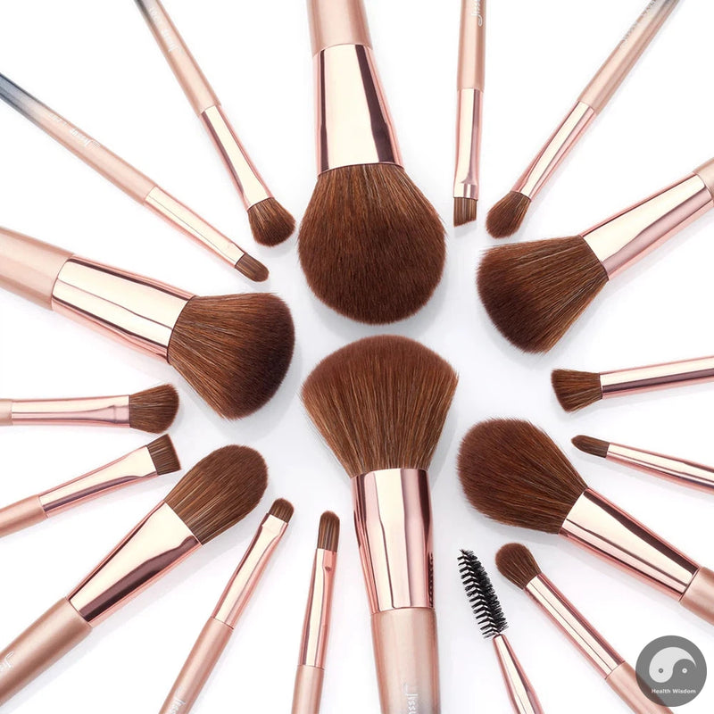 brushes 18pcs Makeup brushes set Powder Foundation Precision Blush Angled Contour Pencil Eyeshadow Eyeliner Eyebrow-Health Wisdom™