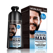 natural long lasting 200ml permanent beard dye shampoo for men beard dying removal white grey beard hair men beard dye shampoo-Health Wisdom™