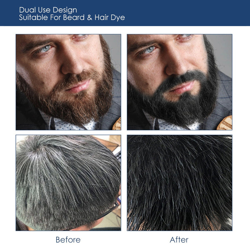 natural long lasting 200ml permanent beard dye shampoo for men beard dying removal white grey beard hair men beard dye shampoo-Health Wisdom™